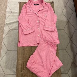 💕❤️💘 Ralph Lauren Women’s 100% Cotton Pajama 2 Piece Set Pink & White Poka Dot